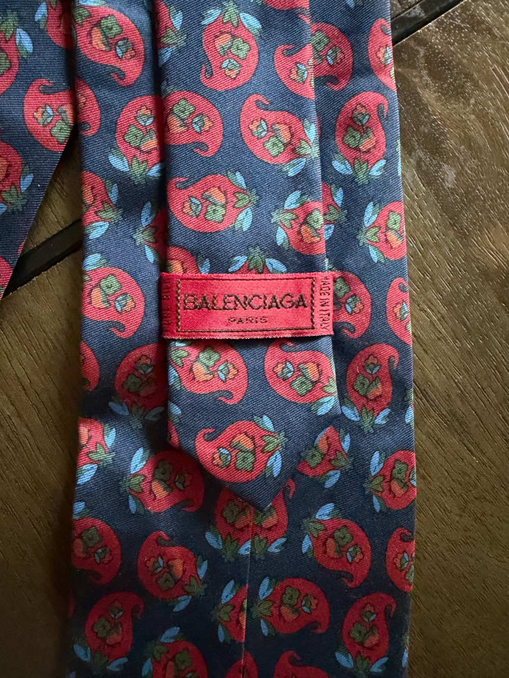 Authentic Balenciaga Paris Silk Paisley Tie Made in Italy